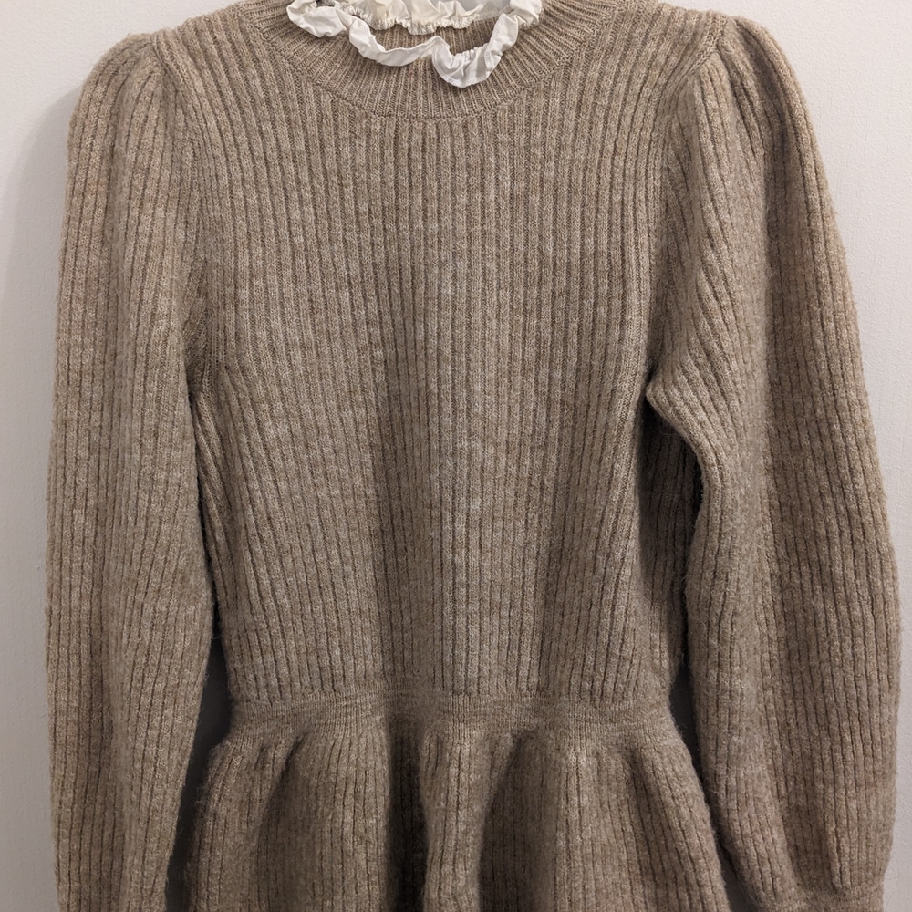 River Island Beige Ribbed Knit Top